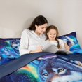 thumbnail image 5 of Feelyou Wildlife Wolf Full Size Comforter Sets, Mystic Aurora Galaxy Bedding Sets, 3pcs, 5 of 8