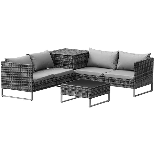 CoSoTower 4 Piece Patio Furniture Set with Coffee Table and Corner Table for Backyard, Porch, Poolside, Balcony, Garden