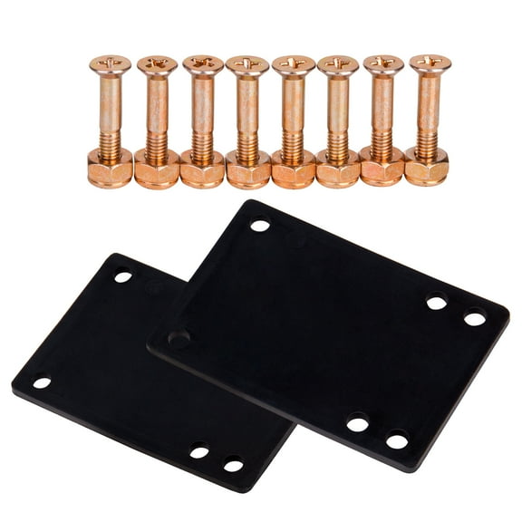 Cal 7 Skateboard 1/8" Riser Pads and 1" Hardware (Chrome Copper)