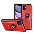 thumbnail image 2 of For Apple iPhone 13 Pro (6.1") Military Grade Hybrid Heavy Duty 2 in 1 Protective Hard PC and Soft Silicone with Ring Stand Holder Cover ,Xpm Phone Case [Red], 2 of 6