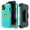 Green, variant on Hotpom for iPhone 15 phone Case with 2 Pack Privacy Screen Protector Heavy Duty Shockproof Drop Proof Protection with Black Belt Clip, Purple/ White