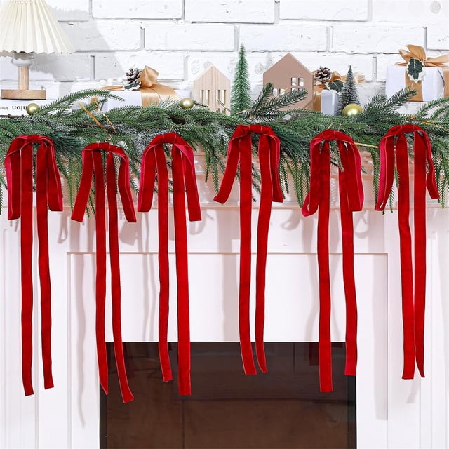 Christmas Velvet Bow Decoration DIY Christmas Tree Decoration Festive Flower Wreath Decoration Bow Pendant