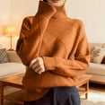 thumbnail image 2 of Pulls à Col Roulé pour Femmes 2026 Automne Hiver Tendance Manches Longues Tricot Uni, 2 of 4