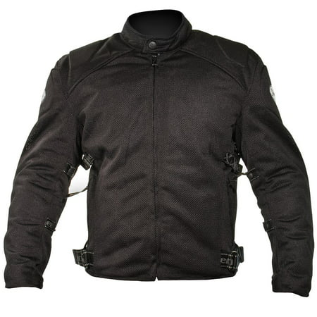 Xelement CF2157 Mens Black Mesh Motorcycle Jacket with Level-3 Advanced