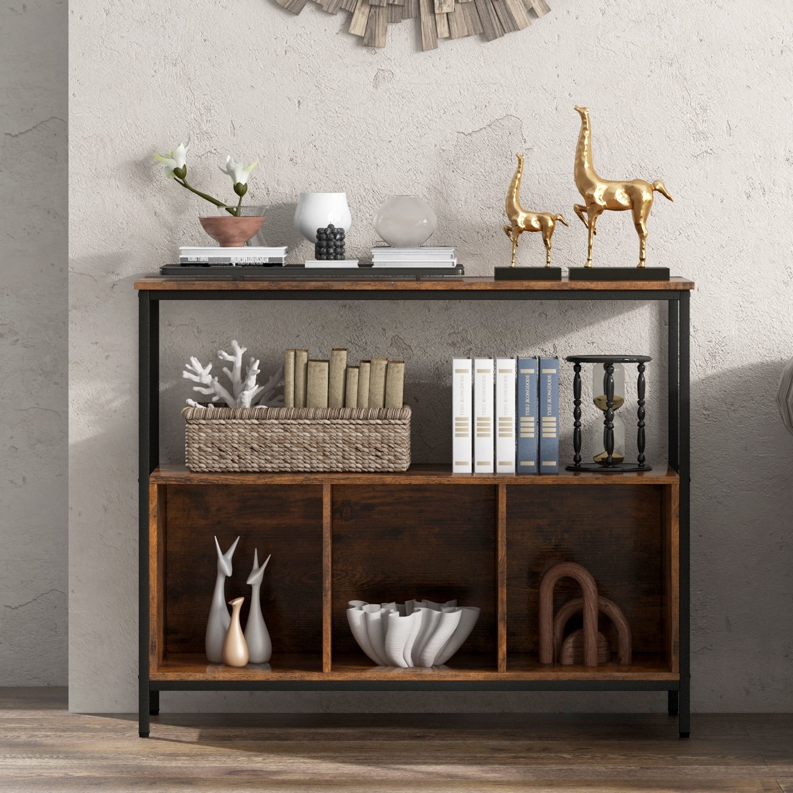 Giantex ideboard Buffet Table w/Storage Cabinet & Shelves, Coffee Bar Station, Microwave Oven Stand, Stationary Kitchen Island Cart