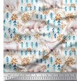 thumbnail image 1 of Soimoi Cotton Voile Fabric Snowflake & Polar Bear Animal Printed Craft Fabric by The Yard 56 Inch Wide, 1 of 3