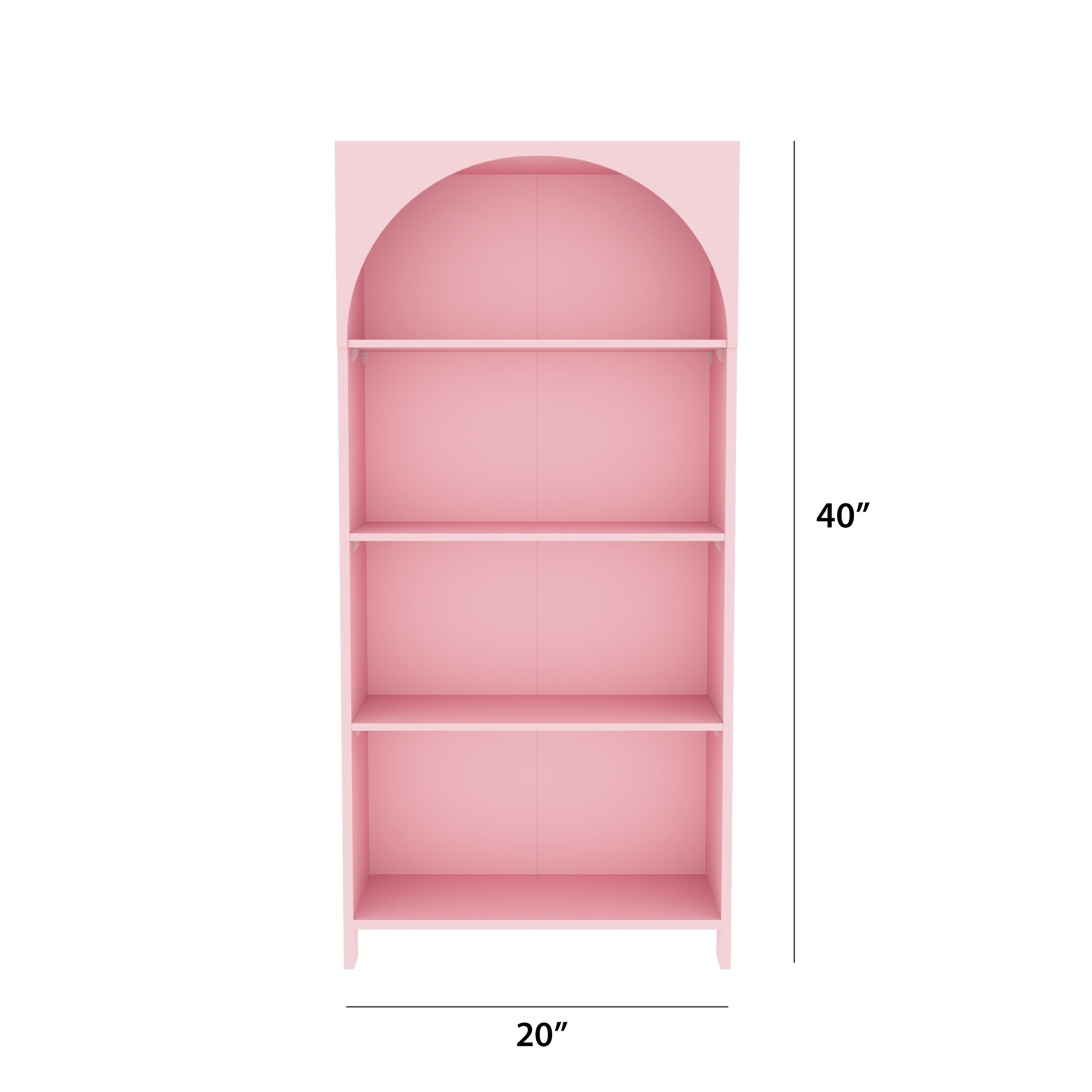 House of Happy Arched Bookshelf, Pink