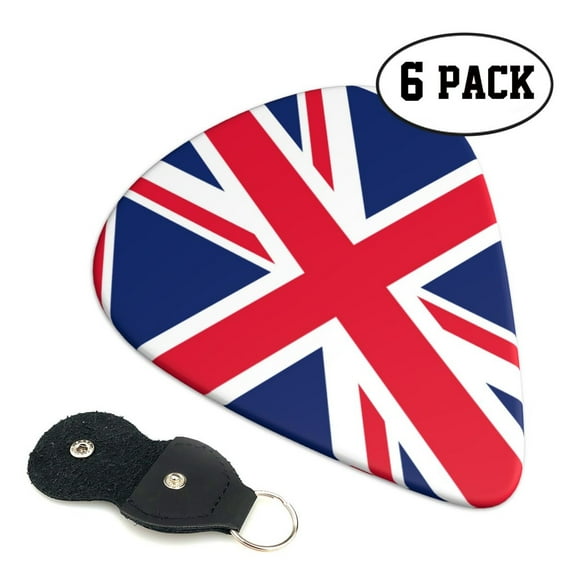 6pcs Set Union-Jack Flag Guitar Picks Plectrums for Bass Electric Guitar Acoustic Guitar Lovers Guitarists