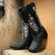 thumbnail image 1 of Botas de vaquero para mujer Botas de vaquero con punta cuadrada y pantorrilla ancha bordadas occidentales clásicas Botas de vaquero para mujer modernas, modernas y versátiles, 1 of 3