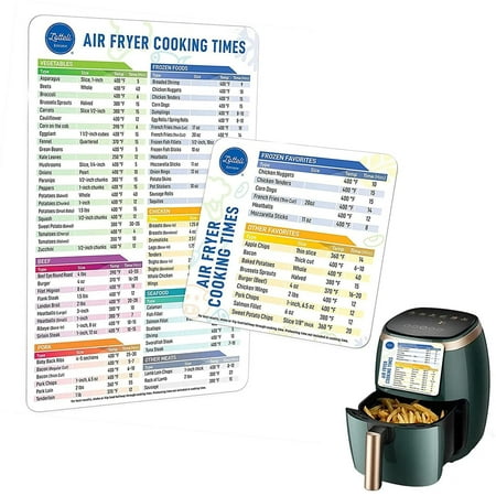 Air Fryer Cook Times,Cooking Magnetic Cheat Sheet | Quick Referee Guide ...