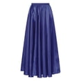 thumbnail image 5 of Alvivi Women Elastic Waistband Ruffle Maxi Skirt Swing A-line Pleated Skirts Casual Skater Navy Blue 90cm, 5 of 6