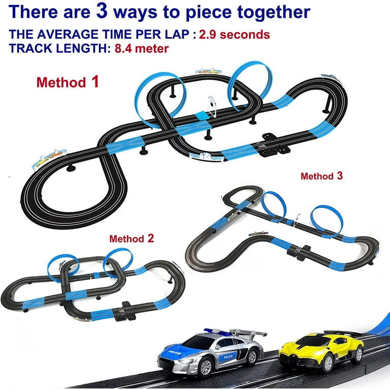 AGM MASETCH High-Speed Series Slot car Dual Race Track Set MR-10L 1:64  Scale with 3 Cars & Lap Counter. 