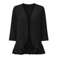 thumbnail image 7 of Womens Casual Open Front Cardigans Lightweight Soft Summer Draped Ruffles 3/4 Sleeve Cardigan, 7 of 7