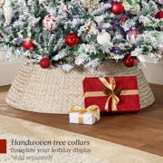Best Choice Products 4.5ft Pre-Lit Christmas Pine Tree w/ Flocked Branches 200 Multicolored or Warm-White Light Modes