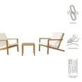 thumbnail image 3 of GDF Studio Ludwig Outdoor Acacia Wood 3 Piece Chat Set with Cushions, Teak and Cream, 3 of 13