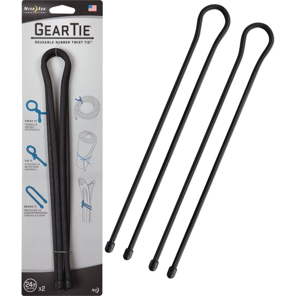 Gear Tie Reusable Rubber Twist Ties, 2-Pk., 32in., Model# GT24-01-2R3