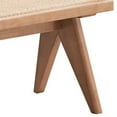 thumbnail image 4 of Tina 51 Inch Dining Bench, Transitional Woven Rattan, Natural Brown Wood, 4 of 6