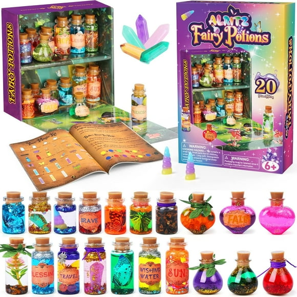 czcpp-Fairy Potions Kit, Magic Mix Kit 20 Bottles, Christmas Gifts Decorations Ornaments Garden Crafts Birthday Gifts Toys for Girls 6 7 8 9 10 Years Old Families Party Outdoor Indoor
