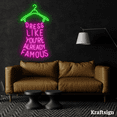 thumbnail image 4 of Craftnamesign Dress Like You're Already Famous Neon Sign, Clothes Shop Decor, 4 of 4