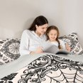 thumbnail image 4 of Homewish Spider Web Skull Twin Comforter Sets,Grunge Goth Damask Bedding Set,Cream,Halloween Duvet,Light Gray Reversible,2 Pieces,1 Comforter and 1 Pillowcase, 4 of 7