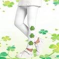 thumbnail image 2 of Tisuna Girls St Patricks Day Leggings Child Cartoon Print Elastic Waist Tight Leg Yoga Pants Fashion Stretchy Little Girls Play Holiday Festive Outfits White Size 11-12 Years, 2 of 6