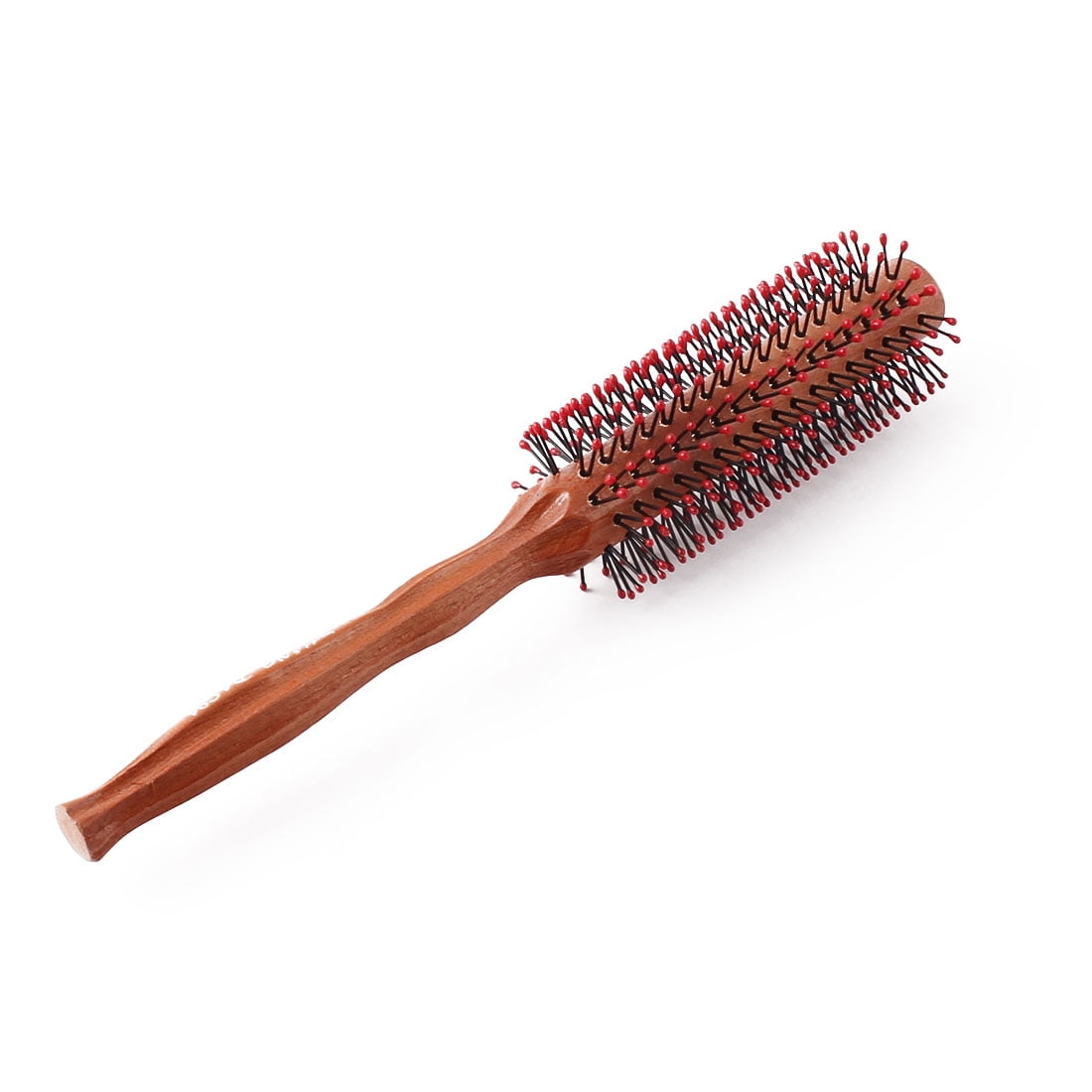 Salon Plastic Cylindrical Antistatic Hair Curling Comb Brush Brown