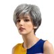 thumbnail image 4 of Peluca de pelo corto gris Zulema Peluca de moda para mujer cabello humano, 4 of 6