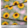 thumbnail image 3 of Soimoi Rayon Fabric Leaves & Sunflower Floral Printed Fabric 1 Yard 56 Inch Wide, 3 of 3