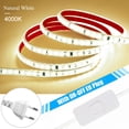 thumbnail image 3 of Tira de luces LED de 120 LED/m, 220 V, flexible y de 10 cm, cortable, con cinta adhesiva 2835, enchufe europeo, para tocador, armario, decoración del hogar, 3 of 5
