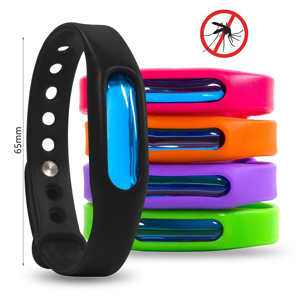 5pcs Anti Mosquito Insect & Bug Repellent Bracelet Bands Silicone Wristband_ti 