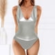 thumbnail image 2 of Gibobby Traje de baño sexy de una pieza Mono de mujer Chaleco sexy Cuello en V Sin mangas(Plata de plata,CH), 2 of 4