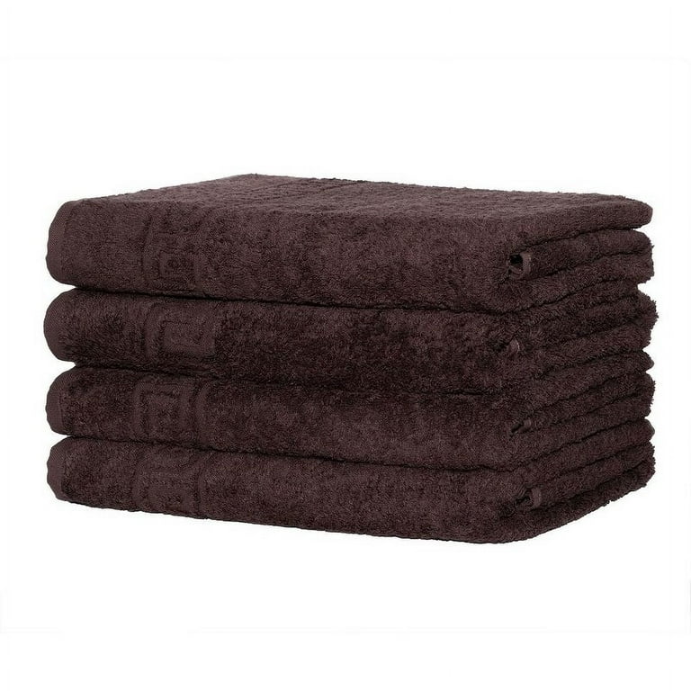 Solid Dark Brown 4 piece 100% Cotton Bath Towel –