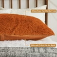 thumbnail image 4 of XeGe Fluffy Faux Fur Body Pillow Cover, Shaggy Plush Long 20x54 Bed Pillow Case with Zipper Closure, Soft Decorative Furry Fuzzy Body Pillowcase, 20" x 54", Burnt Orange, 4 of 7