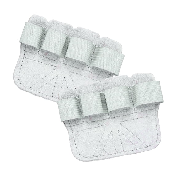 Uxcell Anti-Slip Workout Grip Pads, Lifting Grips Pads Weight Gloves for Men Women,2 Pack & Cowhide & White - Fitting for (Weightlifting/Deadlift/Pull-Up/Gym Training/Yoga)