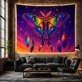 thumbnail image 6 of Vibrant Luna Moth Against a Starry Night Sky, Mystical Psychedelic for Nature Lovers, Cosmic Wall Decor, Housewarming Gift, Tapestry Wall Hanging for Bedroom and Living Room, 6 of 7