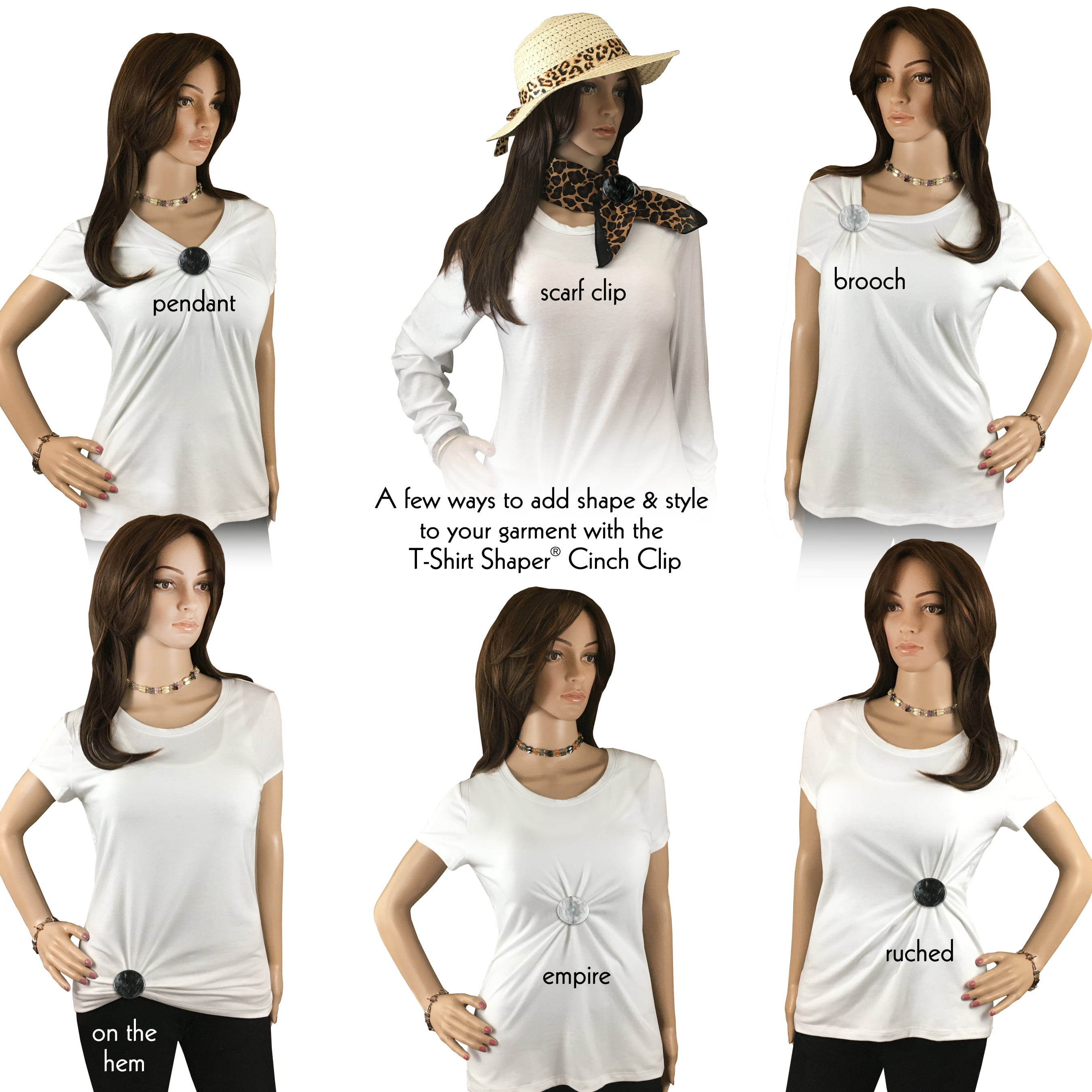Women Shirt Waist Cincher Clip Tightener for Loose Tshirt Clothes Scarf  Buckle