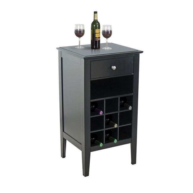 Design Mode 3289LLTBK Wood Wine Rack Console Sideboard Table with