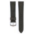 thumbnail image 3 of Hirsch Heritage Leather Watch Strap - Anthracite Black - L - 22mm - Shiny Silver Buckle - Artisan Calf Leather Band, 3 of 9
