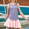 thumbnail image 2 of LILIYA Girl's Summer Workout Tank Tops Kids Ruffle Sleeveless Racerback Crewneck Casual Loose Fit Shirts Running Gym Athletic Cozy Yoga Tee Shirts, 2 of 8