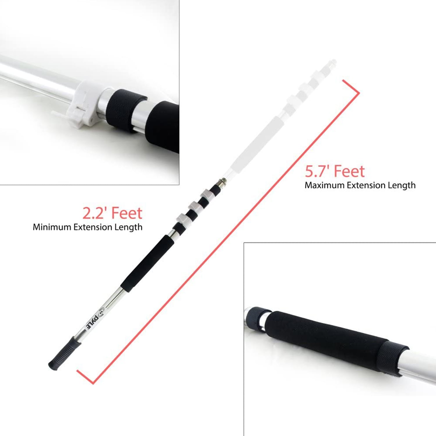 Pyle PMKSB06 Telescoping Boom Pole for Shotgun Microphone with Adjustable Length