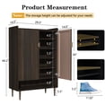 thumbnail image 3 of CBJCBJ 7-Tier Shoe Cabinet Storage with 2 Door and Adjustable Shelves Wood Shoes Rack for Entryway, Brown, 3 of 10