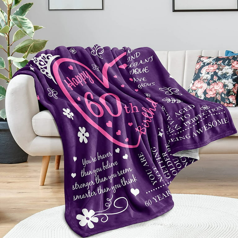 60th Birthday Gifts for Women Blanket - 60th Birthday Gift Ideas - 60th  Birthday Decorations, Gifts for Women Turning 60 - Gifts for 60 Year Old,  Best
