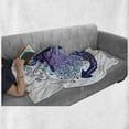 thumbnail image 5 of Vintage Nautical Tattoo Soft Flannel Fleece Throw Blanket, Sailor Watercolor Anchor Pattern, Cozy Plush for Indoor and Outdoor Use, 70" x 90", Indigo Pale Seafoam, by Ambesonne, 5 of 5