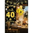thumbnail image 5 of Black and Gold 40th Birthday Decorations Banner Balloon, Happy Birthday Door Banner, 40th Gold Foil Balloons, Number 40 Birthday Balloons, 40 Years Old Birthday Decoration Supplies, 5 of 7