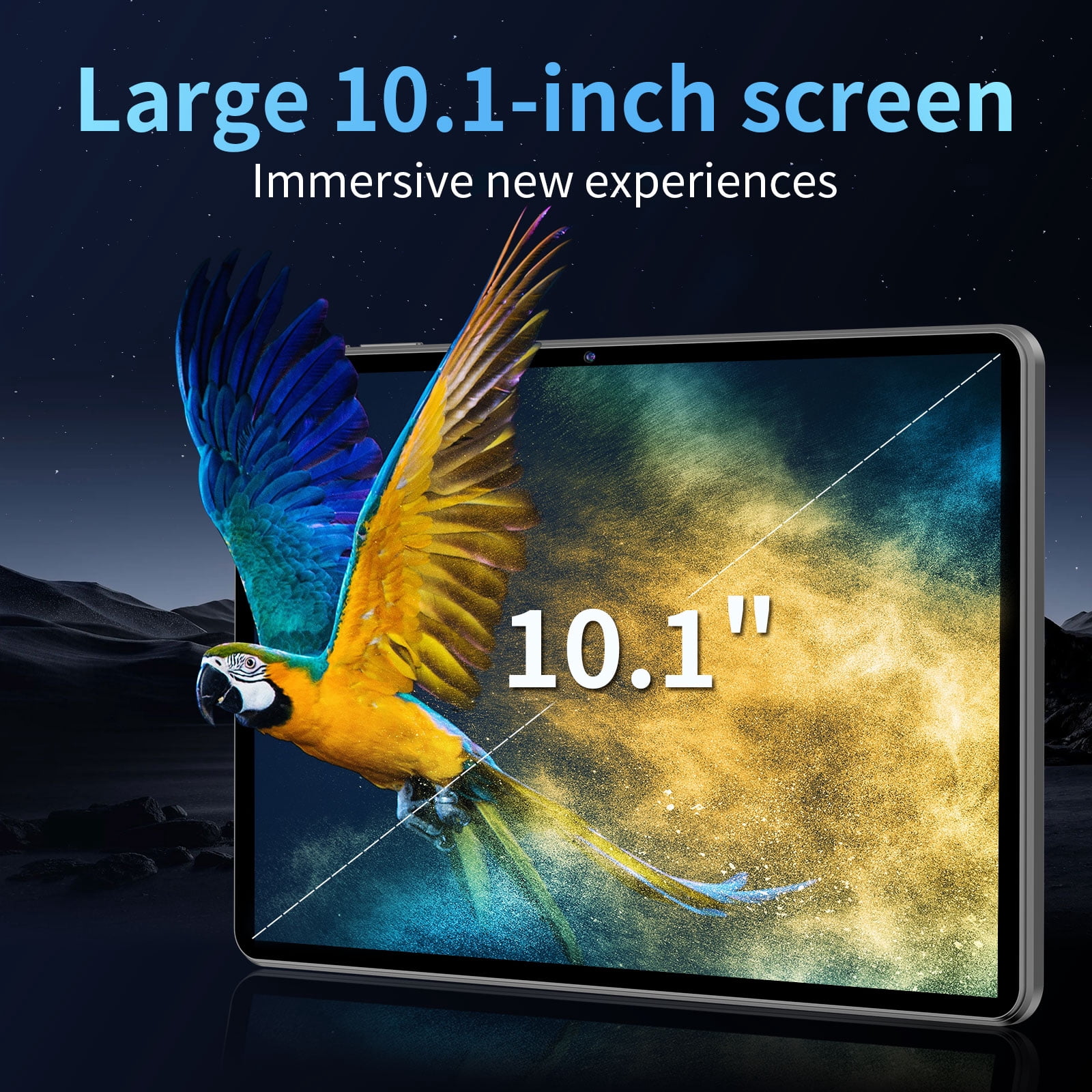 Android Tablet with Keyboard, Android 14 Tablet 10.1 inch, 10GB+64GB+1TB Expand, 2-in-1 Tablets with 8-Core, 5G WiFi, 6000mAh, BT, GMS, GPS, Gemini AI, Tablets PC with Mouse, Case, Stylus(Black)