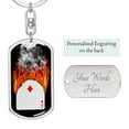 thumbnail image 2 of Diamond On Fire Keychain Dog Tag Stainless Steel or 18k Gold, 2 of 16