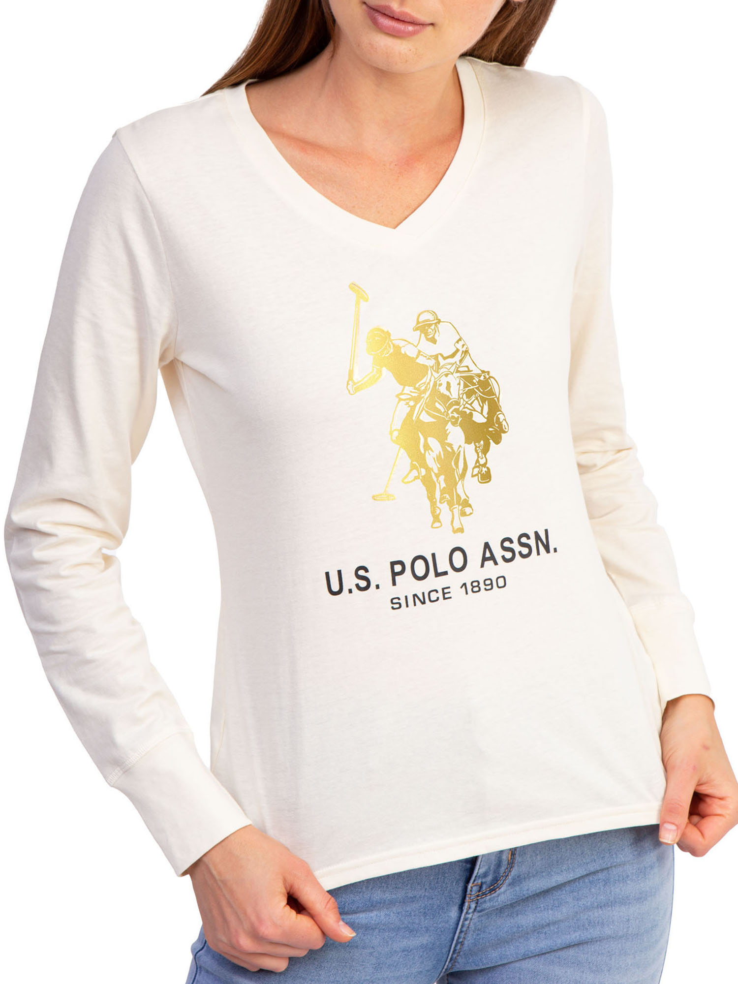 U.S. Polo Assn. Womens' Long Sleeve Graphic Jersey T Shirt - image 4 of 4