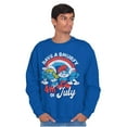 thumbnail image 5 of Retro Smurfs Cartoon 4th of July Sweatshirt for Men or Women Brisco Brands L, 5 of 6