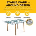 thumbnail image 4 of Coastal Turtle Table Cloths for 4 Foot Rectangle Tables, Nautical Starfish Coral Jellyfish Stripes Patio Waterproof Elastic Fitted Tablecloths, Washable Rectangular Table Cover for Camping, 4 of 8