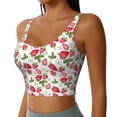thumbnail image 2 of Goofa Strawberry1 Printed Sports Bras for Women, High Impact Running Bra Workout Crop Tank Tops Longline Sports Bra Push up-X-Large, 2 of 9